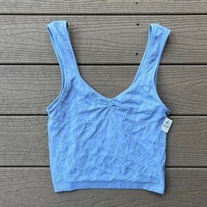 Aerie Superchill‎ Blue Floral Top Tank Top New With Tags Sz Large Preppy Lounge